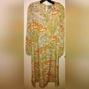 ASOS Midi Dress Floral Print Long Sleeve